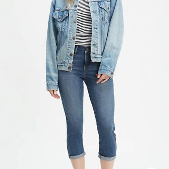 Levi’s 311 Sculpting Shaping Skinny Cropped Mid Rise Medium Wash Blue Jeans - Picture 5 of 16